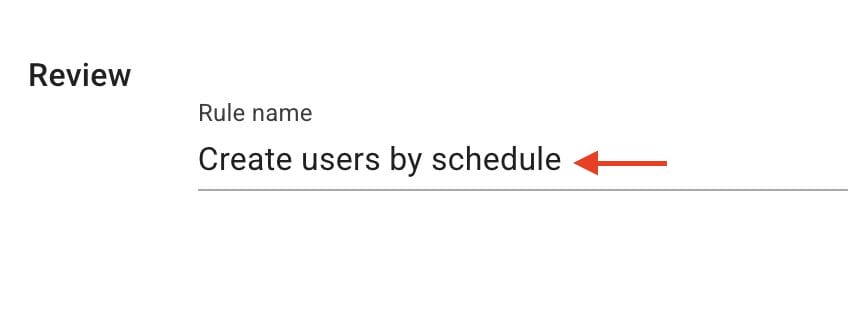 In the Review page provide rule name and create rule -2